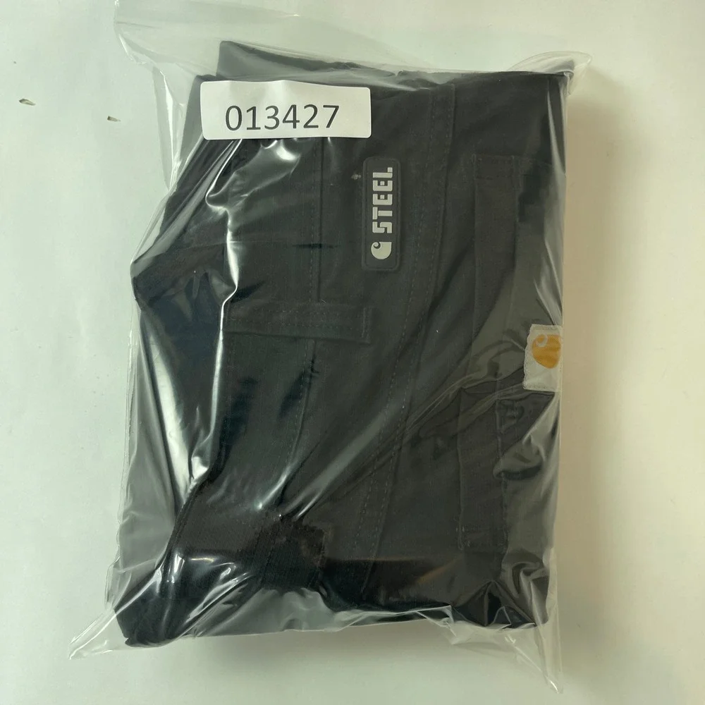 Carhartt Pants Mens 32x32 Black Steel Relaxed Fit Double Knee Cargo Rugged Flex